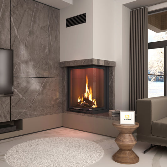 60X50X80 Küp Hazne Dik İki Tarafı Camlı Asansörlü Şömine | Dodok Home
