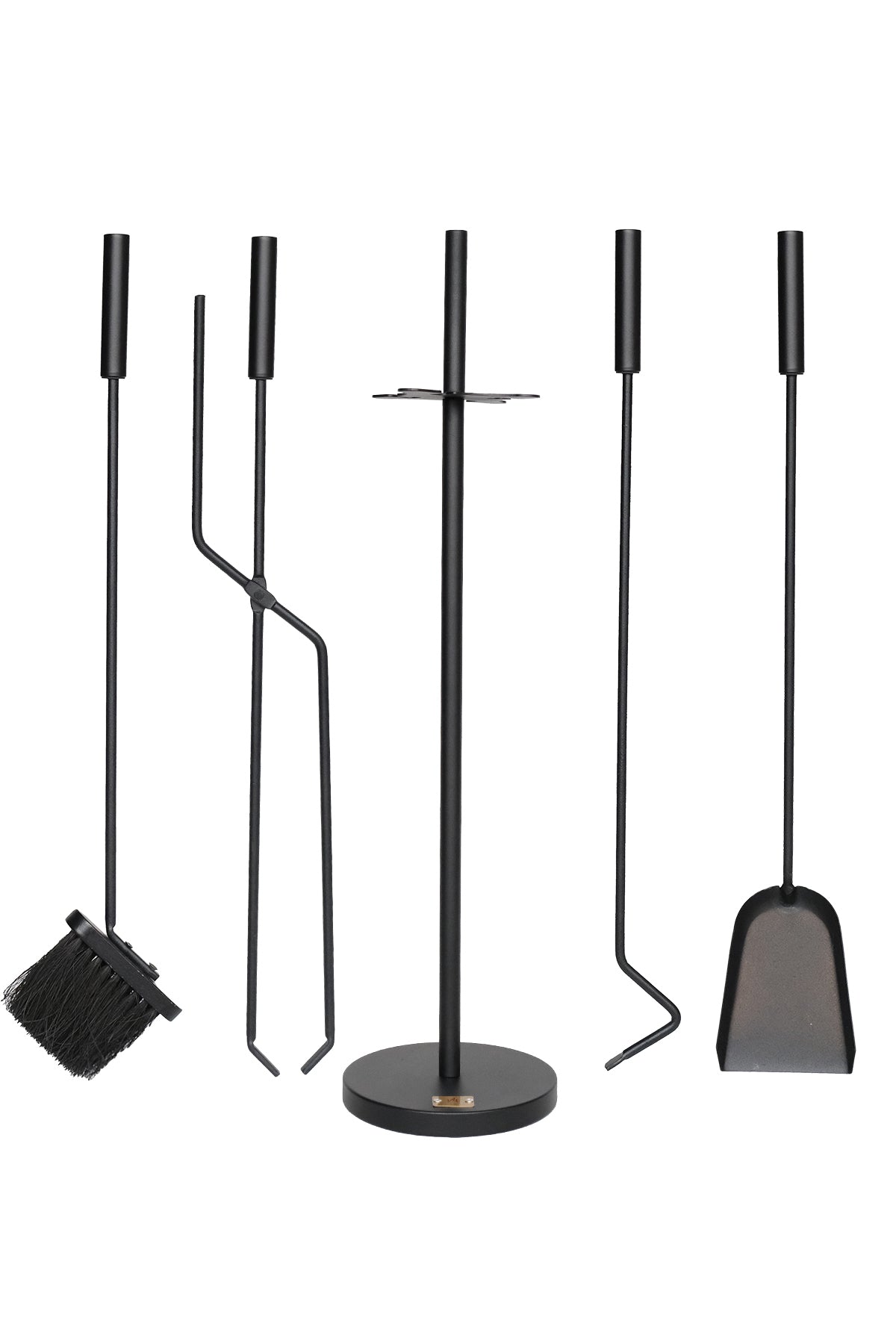 Dodok Home 5 Li Lüx Ithal Siyah Yuvarlak Tabanlı Şömine-Soba Maşa Takımı Aksesuar DH-SS045
