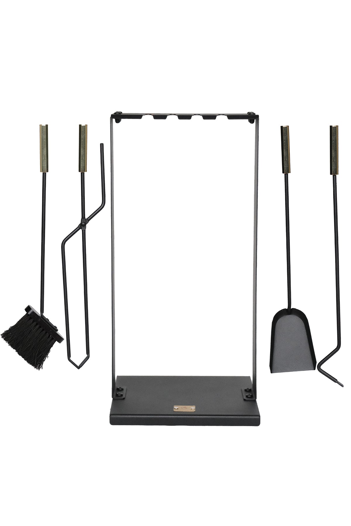 Dodok Home 5 Piece Luxury Imported Hanger Stand Gold Handle Fireplace-Stove Tongs Set Accessory Set DH-SS016