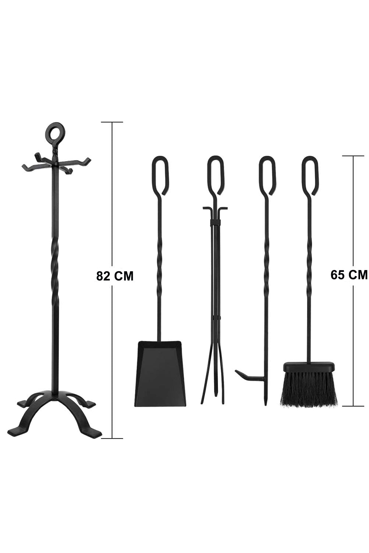 Dodok Home wrought iron 5 piece tong set Fireplace & Stove Tong Set Accessory Set DH-006
