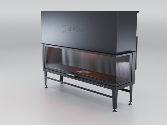 170 cm Right Glass Elevated Fireplace Chamber