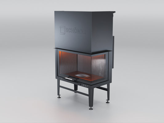 80 cm Right Glass Elevated Fireplace Chamber