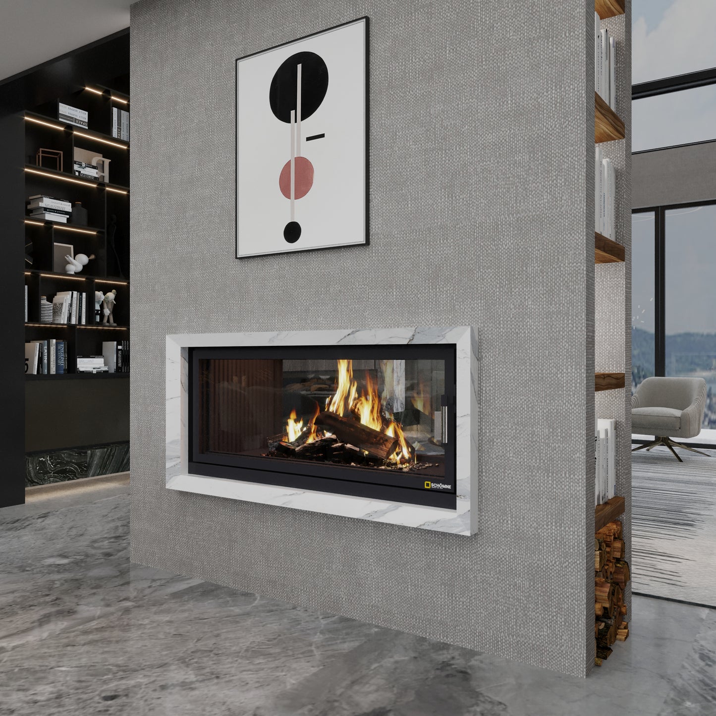 150 cm Tunnel Elevator Fireplace Chamber