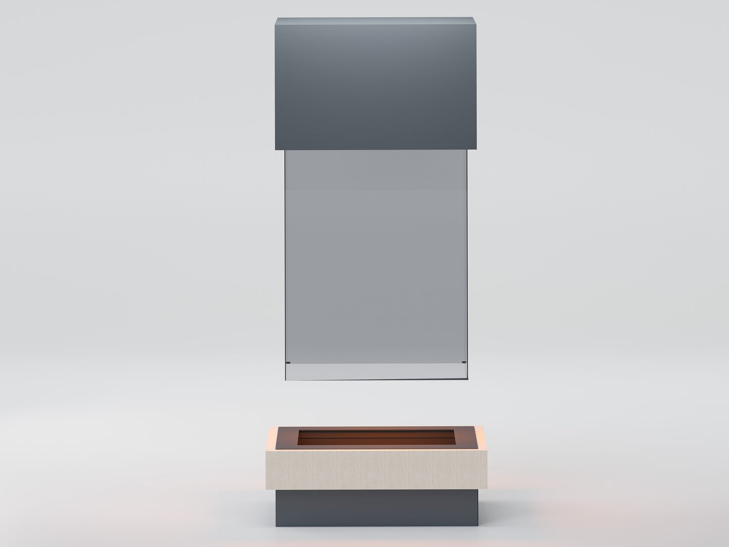 Suspended Rectangular Glass Model Medium Fireplace 95X65