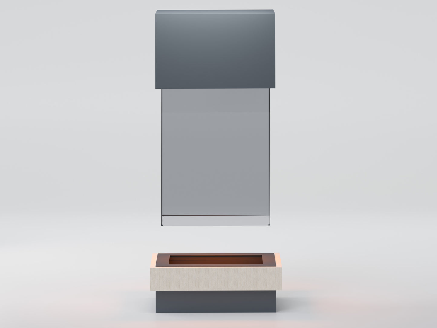 Suspended Rectangular Glass Model Medium Fireplace 95X65