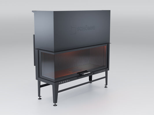 130 cm Left Glass Elevated Fireplace Chamber