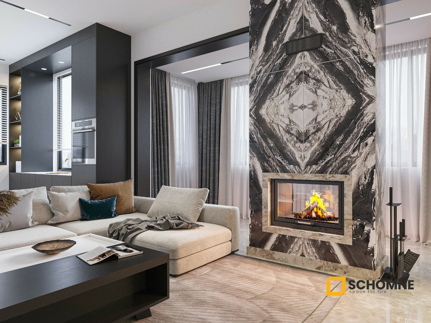 150 cm Tunnel Elevator Fireplace Chamber