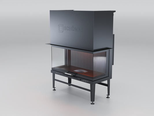 100 cm Fireplace Chamber with Three Sides Glass and Elevator