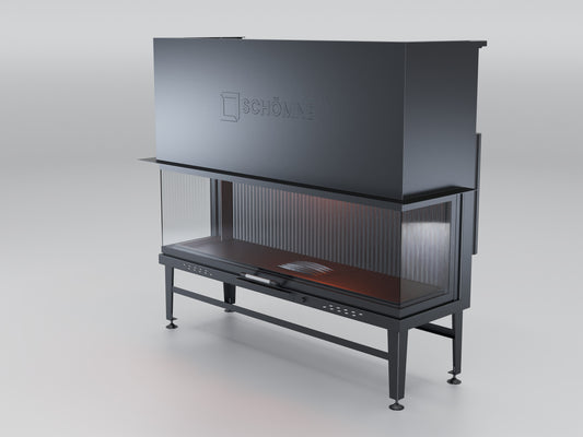 150 cm Fireplace Chamber with Three Sides Glass and Elevator
