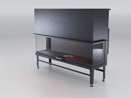 170 cm Fireplace Chamber with Three Sides Glass and Elevator