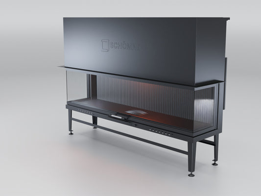 190 cm Fireplace Chamber with Three Sides Glass and Elevator
