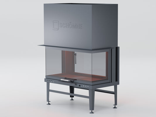 100 cm Three Sided Glass Tunnel Elevator Fireplace Chamber