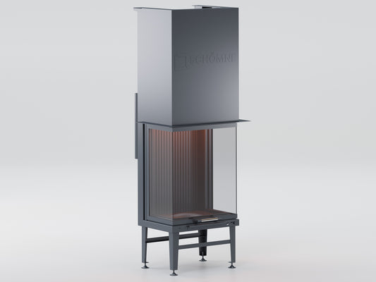 50X60X50X80 Cube Bowl Upright Three Sided Glass Elevator Fireplace