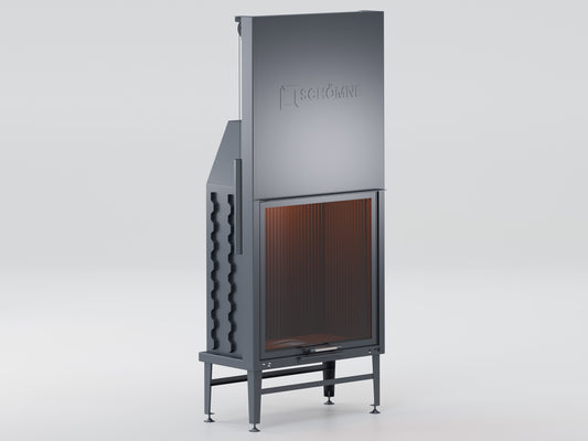 90X90 Cube Chamber Vertical Flat Elevator Fireplace