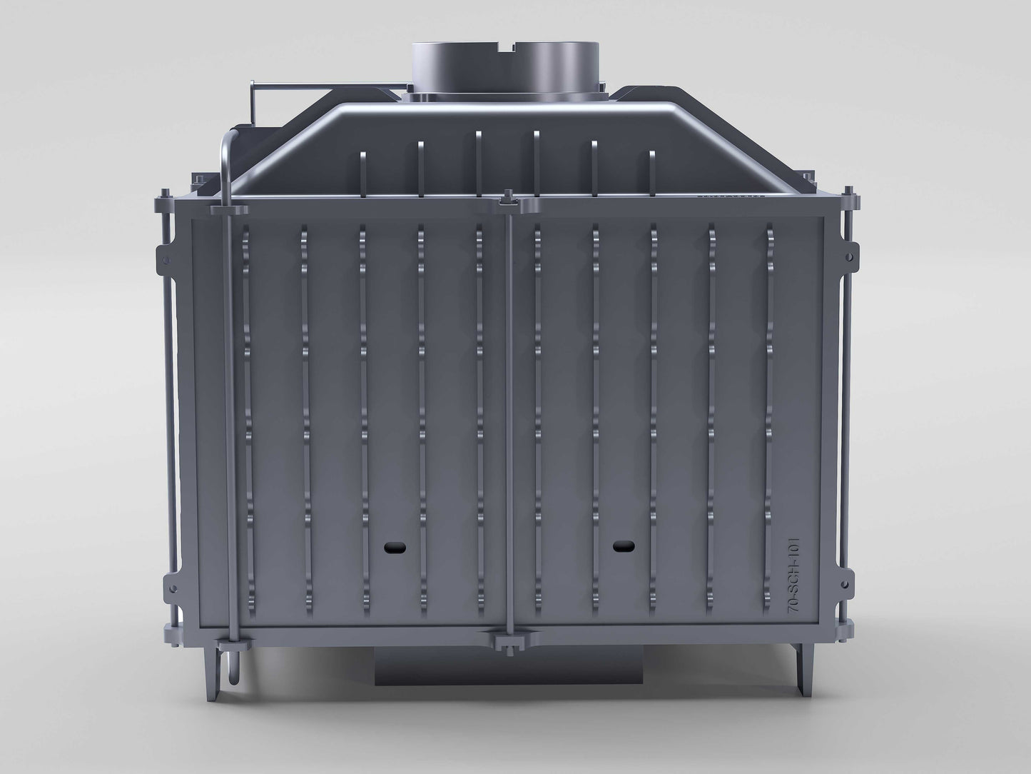 Cast Fireplace Chamber with Flap, Single Glass, 70 cm