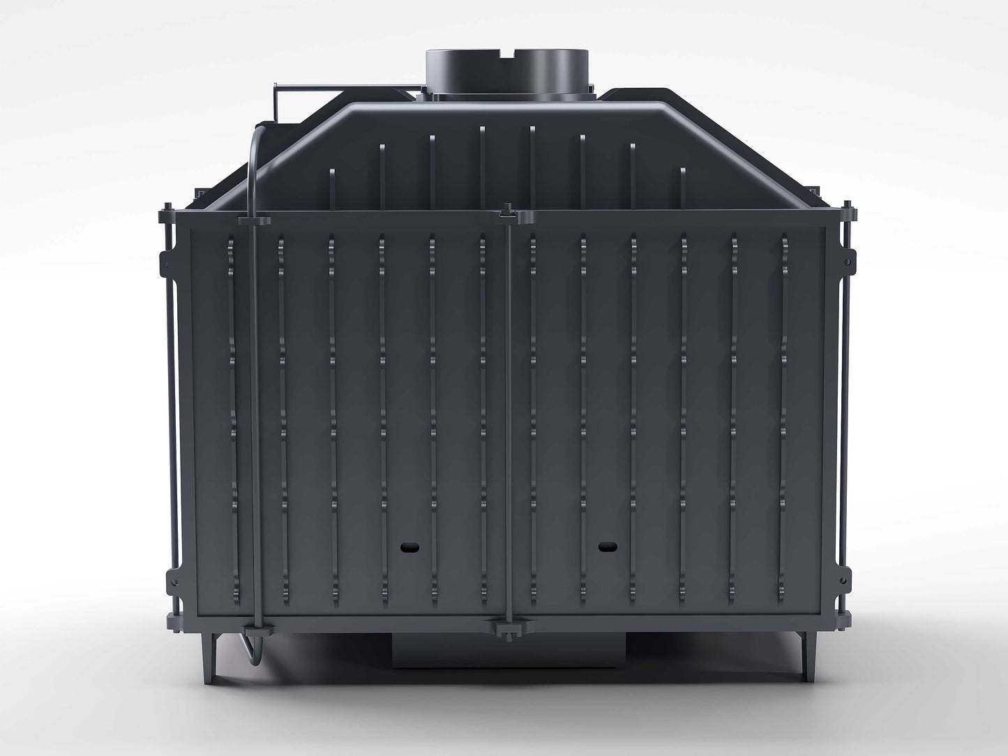 Cast Fireplace Chamber with Flap, Single Glass, 80 cm