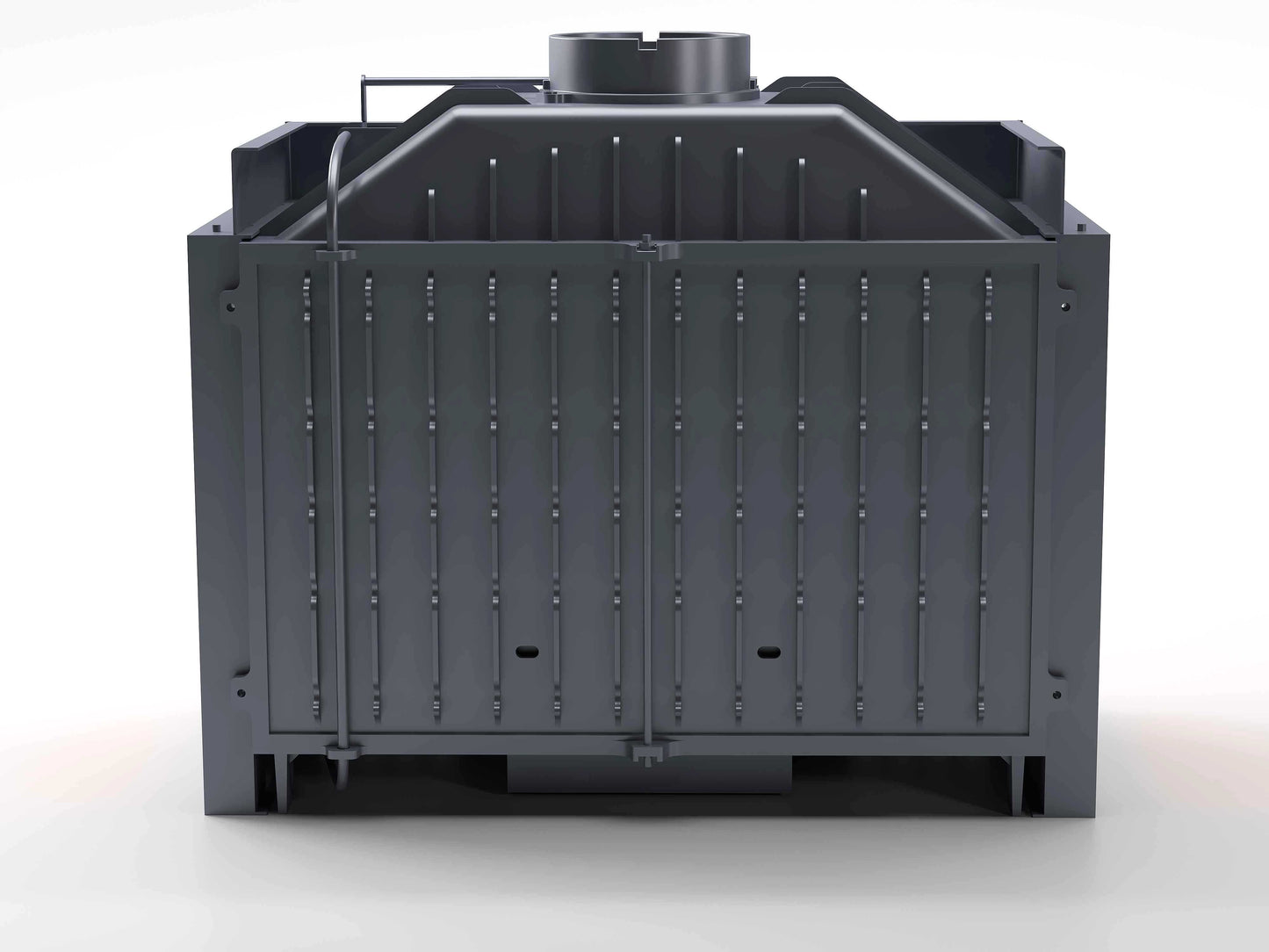 Black Glass Flap Cast Fireplace Chamber with Glass on Three Sides 80 cm