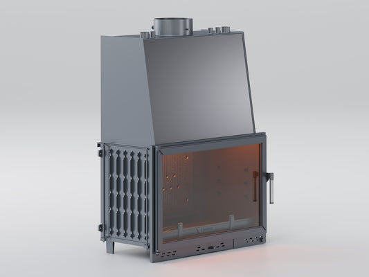 Wet Casting Fireplace Chamber with Heat Exchanger 80 cm