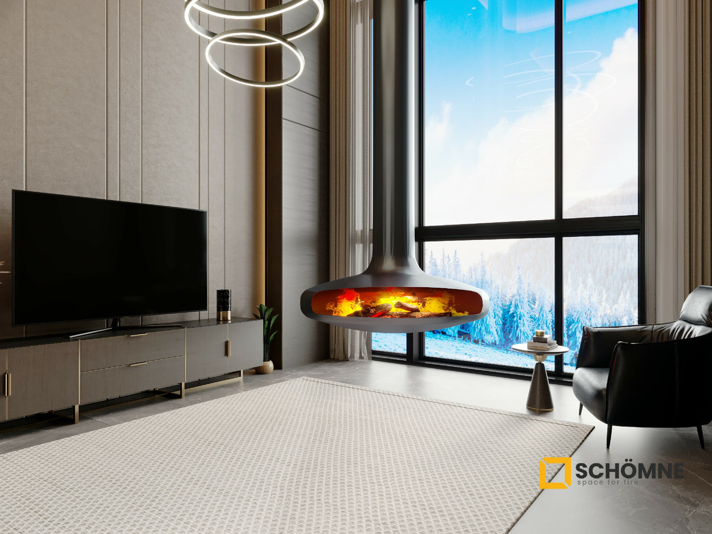 Ufo Model Medium Fireplace 90X90