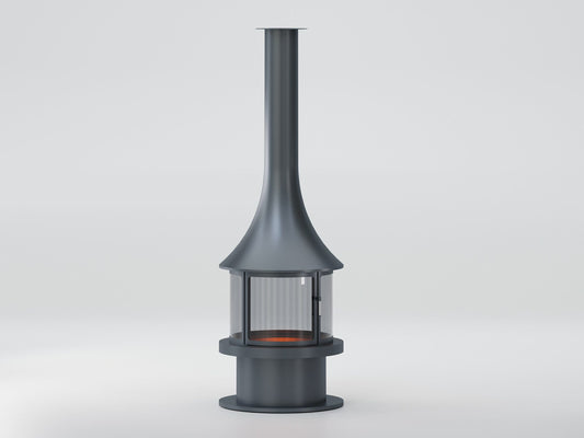 Round Glass Model Medium Fireplace 90X90