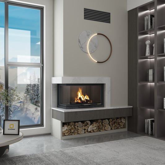 Sol Camlı Asansörlü Şömine Haznesi | Dodok Home