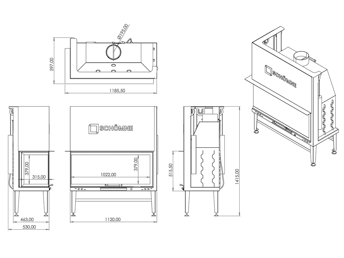 110 cm Sol Camlı Asansörlü Şömine Haznesi | Dodok Home
