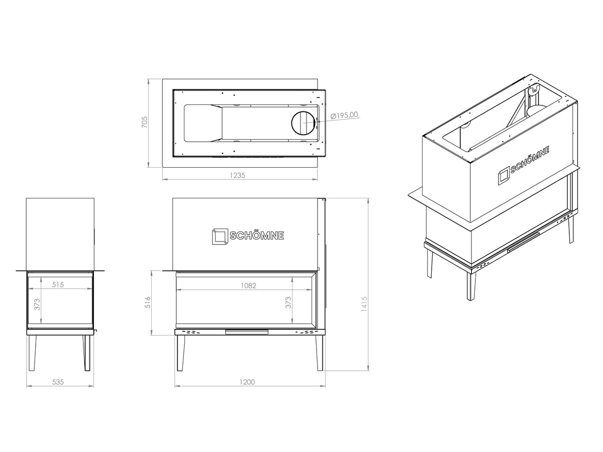 120 cm Epi Asansörlü Şömine Haznesi | Dodok Home