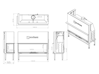 150 cm Sol Camlı Asansörlü Şömine Haznesi | Dodok Home