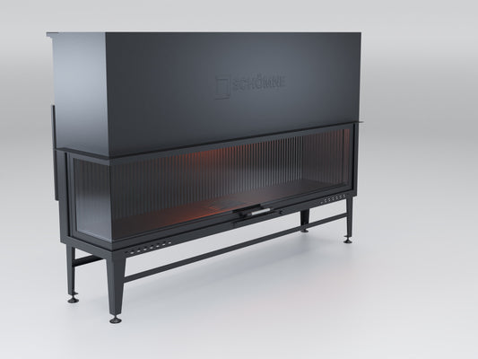 200 cm Sol Camlı Asansörlü Şömine Haznesi | Dodok Home