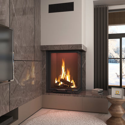 60X50X80 Küp Hazne Dik İki Tarafı Camlı Asansörlü Şömine | Dodok Home