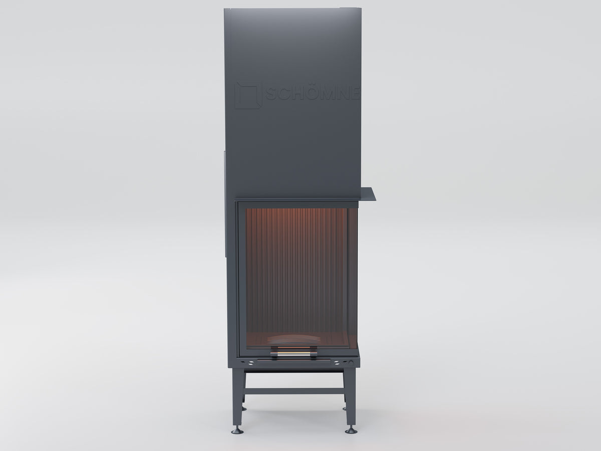 60X50X80 Küp Hazne Dik İki Tarafı Camlı Asansörlü Şömine | Dodok Home