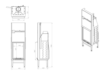 60X80 Küp Hazne Dik Asansörlü Şömine | Dodok Home