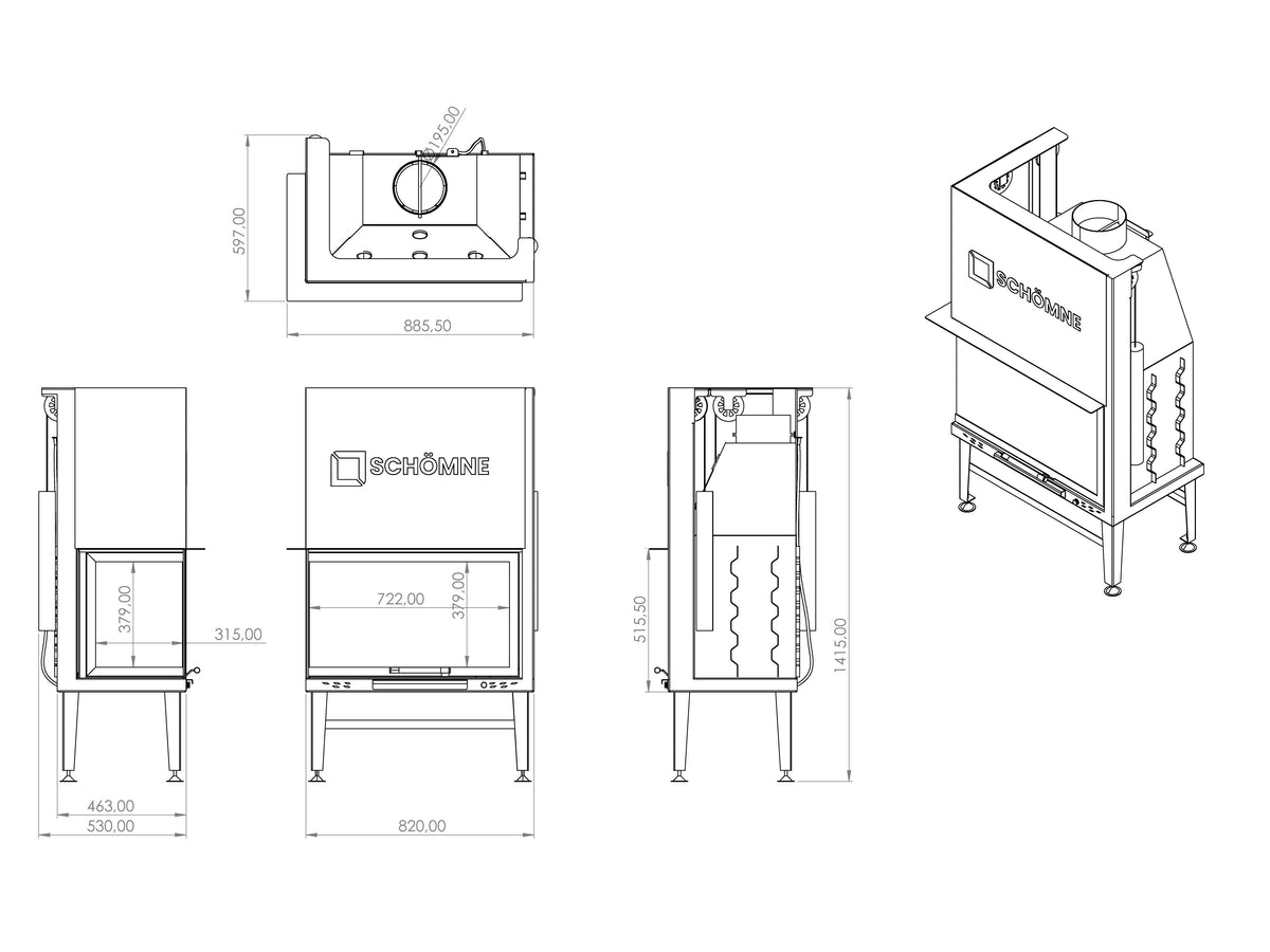 80 cm Sol Camlı Asansörlü Şömine Haznesi | Dodok Home