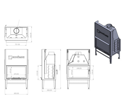 80 cm Tünel Asansörlü Şömine Haznesi | Dodok Home