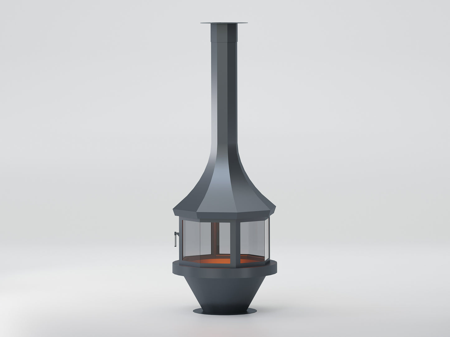 Sekizgen Model Orta Şömine 90X90