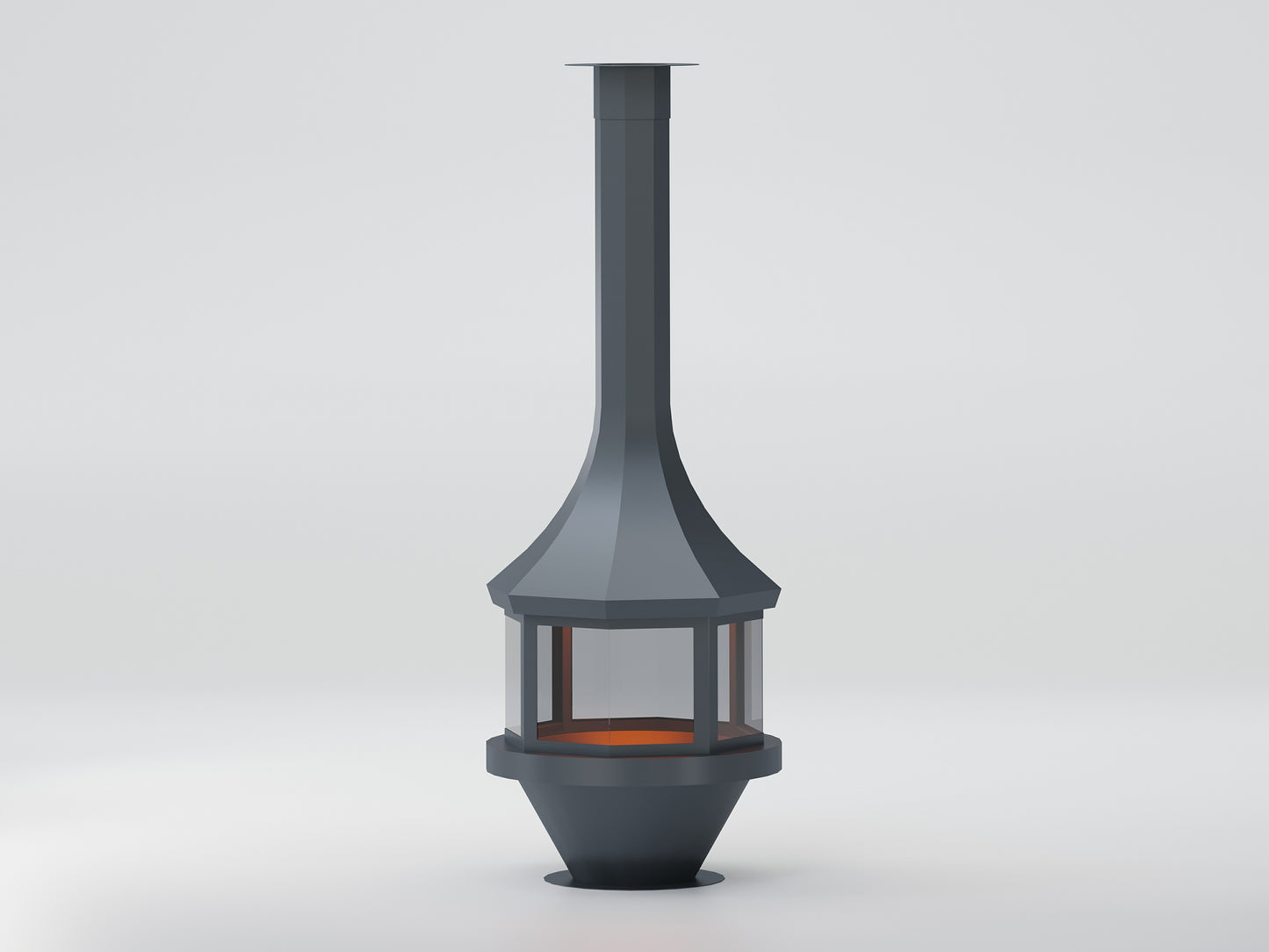 Sekizgen Model Orta Şömine 90X90