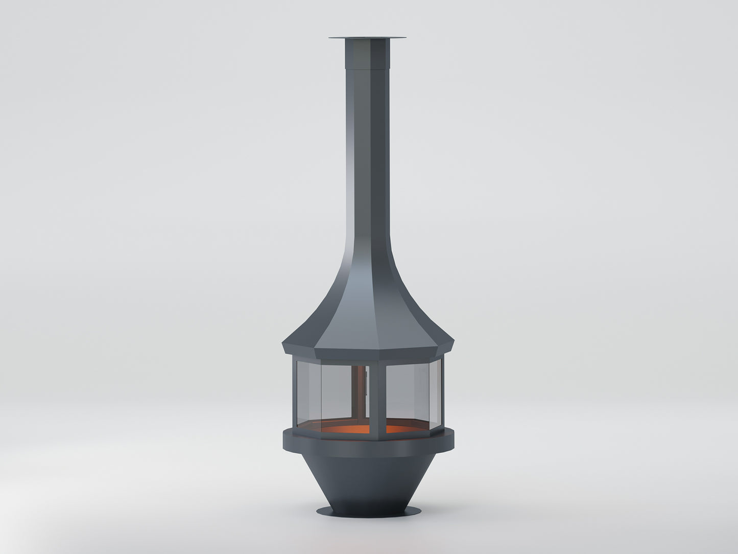 Sekizgen Model Orta Şömine 90X90