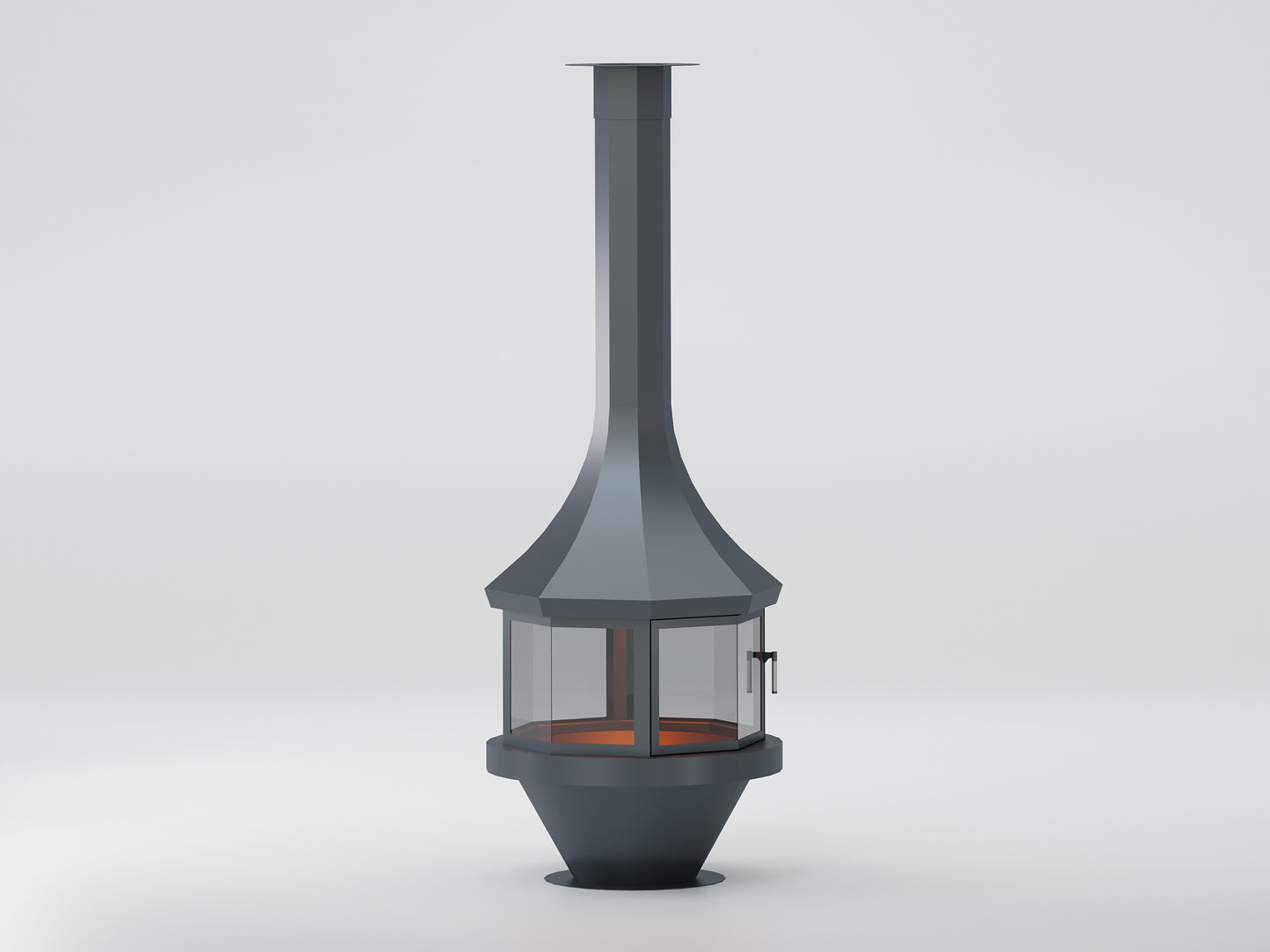 Sekizgen Model Orta Şömine 90X90