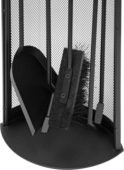 Dodok Home Gümüş Lüx Ithal Tel Standlı Şömine-Soba Maşa Takımı 5'Li Set DH-SS47