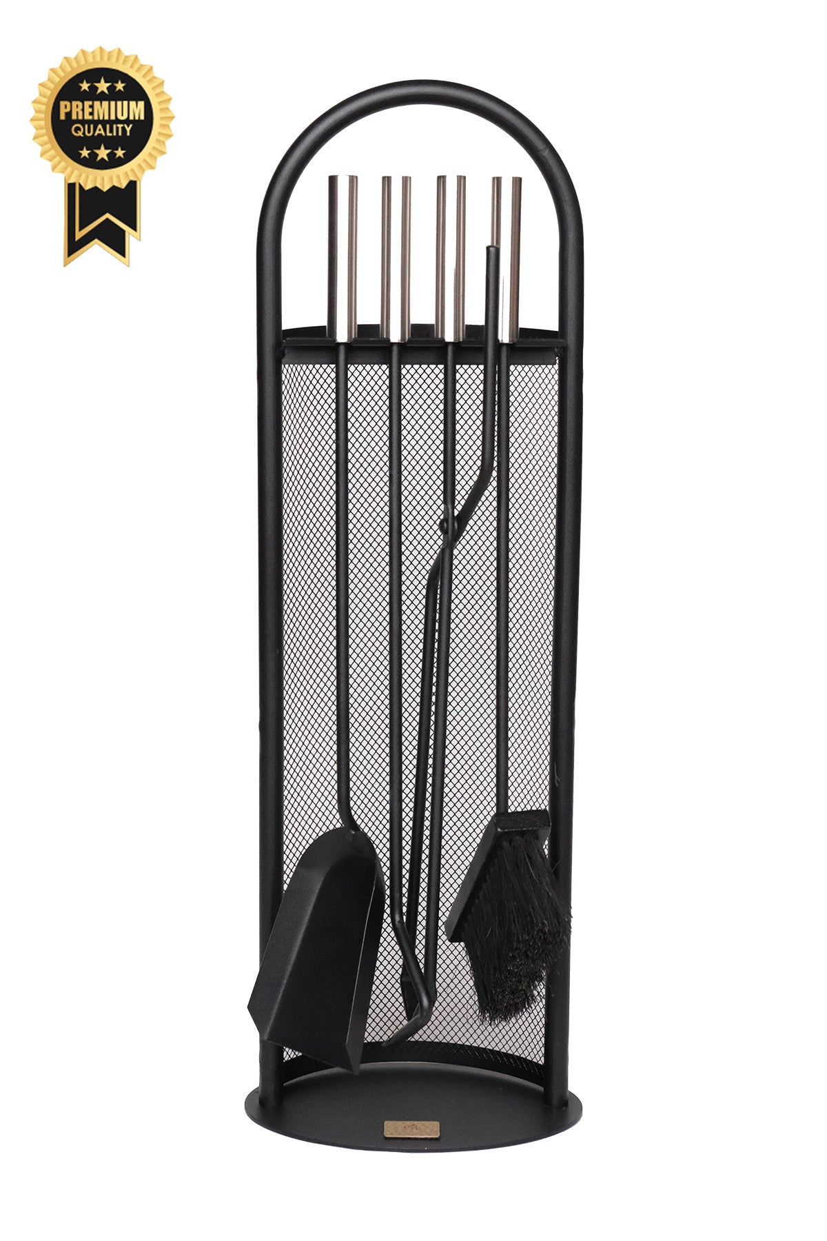 Dodok Home Gümüş Lüx Ithal Tel Standlı Şömine-Soba Maşa Takımı 5'Li Set DH-SS47