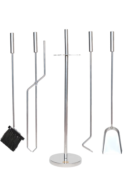 Dodok Home 5 Li Lüx Ithal İnox Yuvarlak Tabanlı Şömine-Soba Maşa Takımı Aksesuar Set DH-SS044