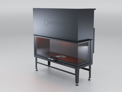 130 cm Right Glass Elevated Fireplace Chamber 