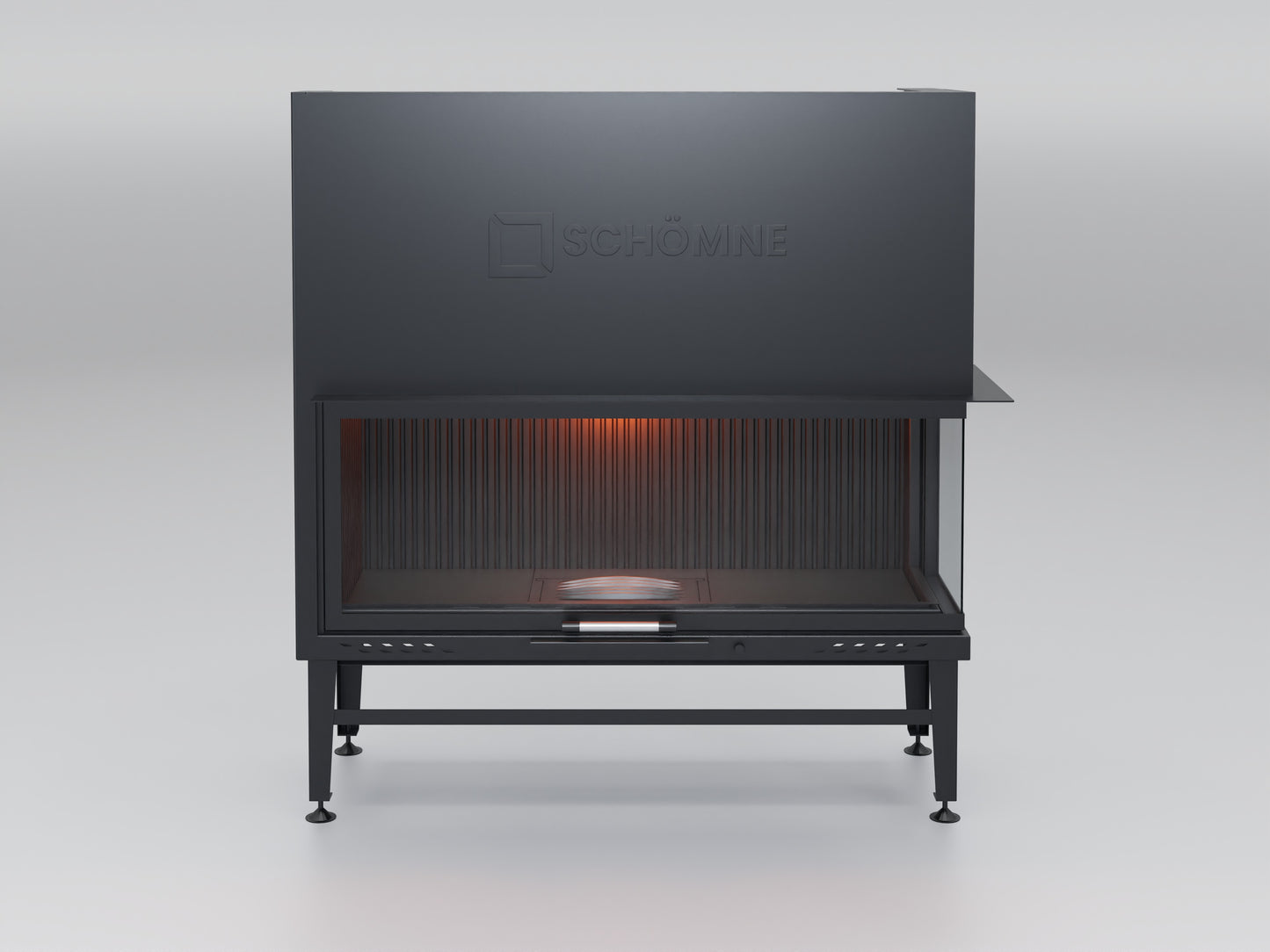 130 cm Right Glass Elevated Fireplace Chamber 