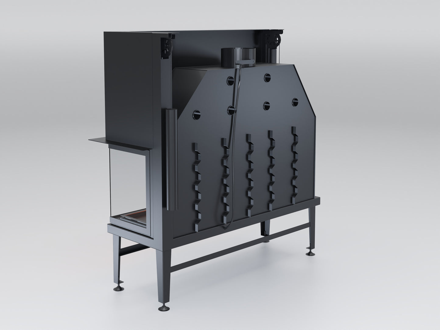 130 cm Right Glass Elevated Fireplace Chamber 