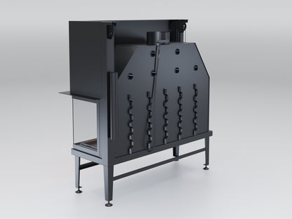 130 cm Right Glass Elevated Fireplace Chamber 