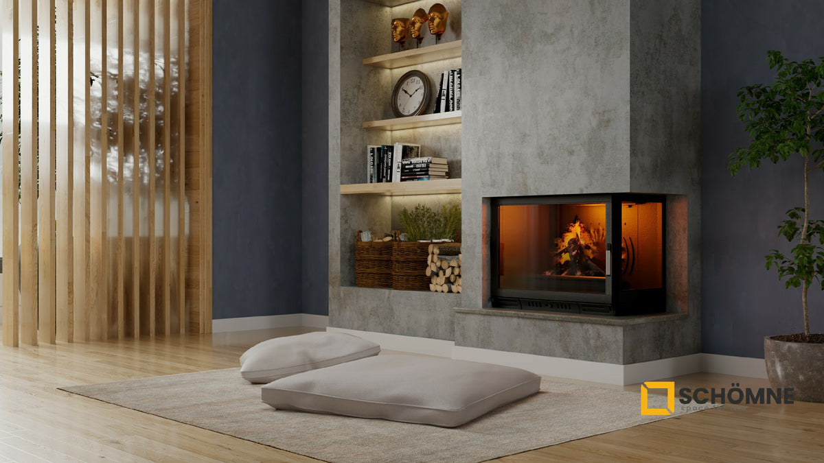 Döküm Şömine Haznesi Klapeli Sağ Camlı 80 cm | Dodok Home
