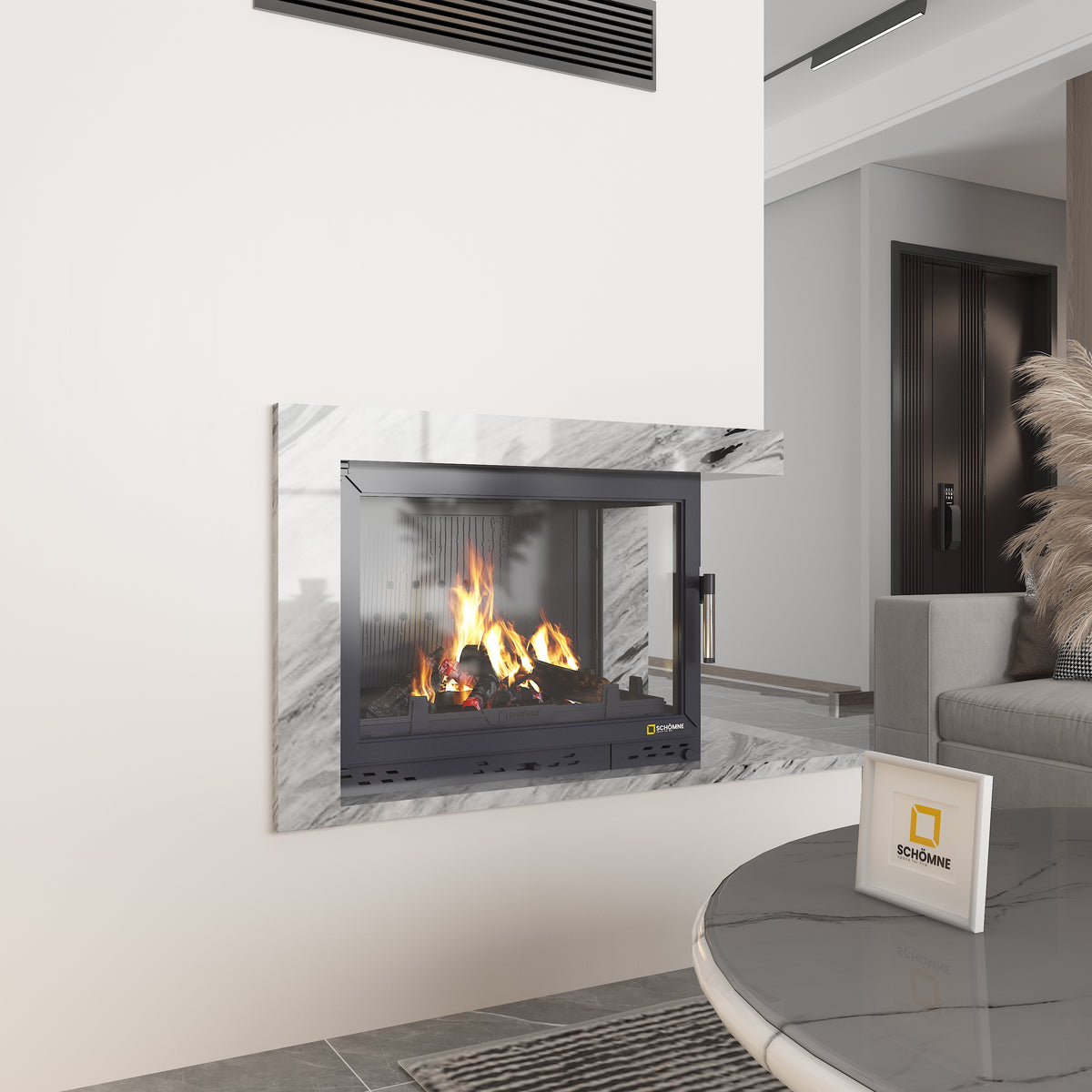 Döküm Şömine Haznesi Klapeli Sağ Camlı | Dodok Home