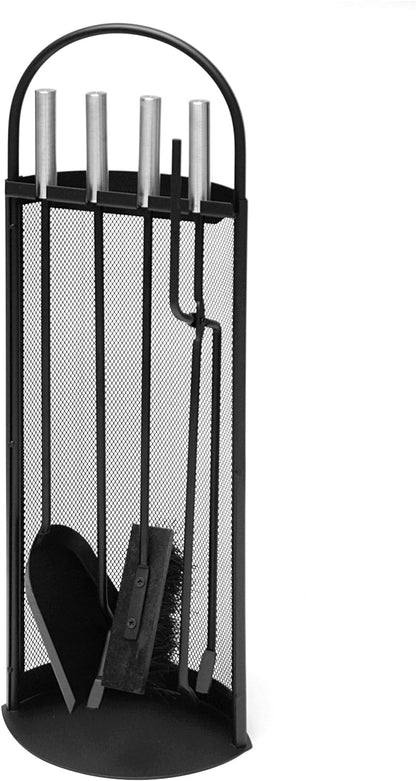 Dodok Home Gümüş Lüx Ithal Tel Standlı Şömine-Soba Maşa Takımı 5'Li Set DH-SS47