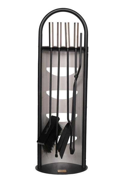 Dodok Home İnox Lüx Ithal Tel Standlı Şömine-Soba Maşa Takımı 5'Li Set DH-SS024