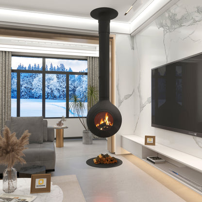 Küre Model Orta Şömine 60X60 | Dodok Home
